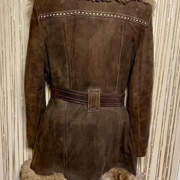 RARE Vintage Suede & Shearling Penny Lane Coat Size: S 4-6 - Picture 3 of 3